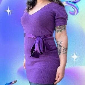 NWOT vtg y2k french connection 70% angora knit long sweater/mini dress, sz md